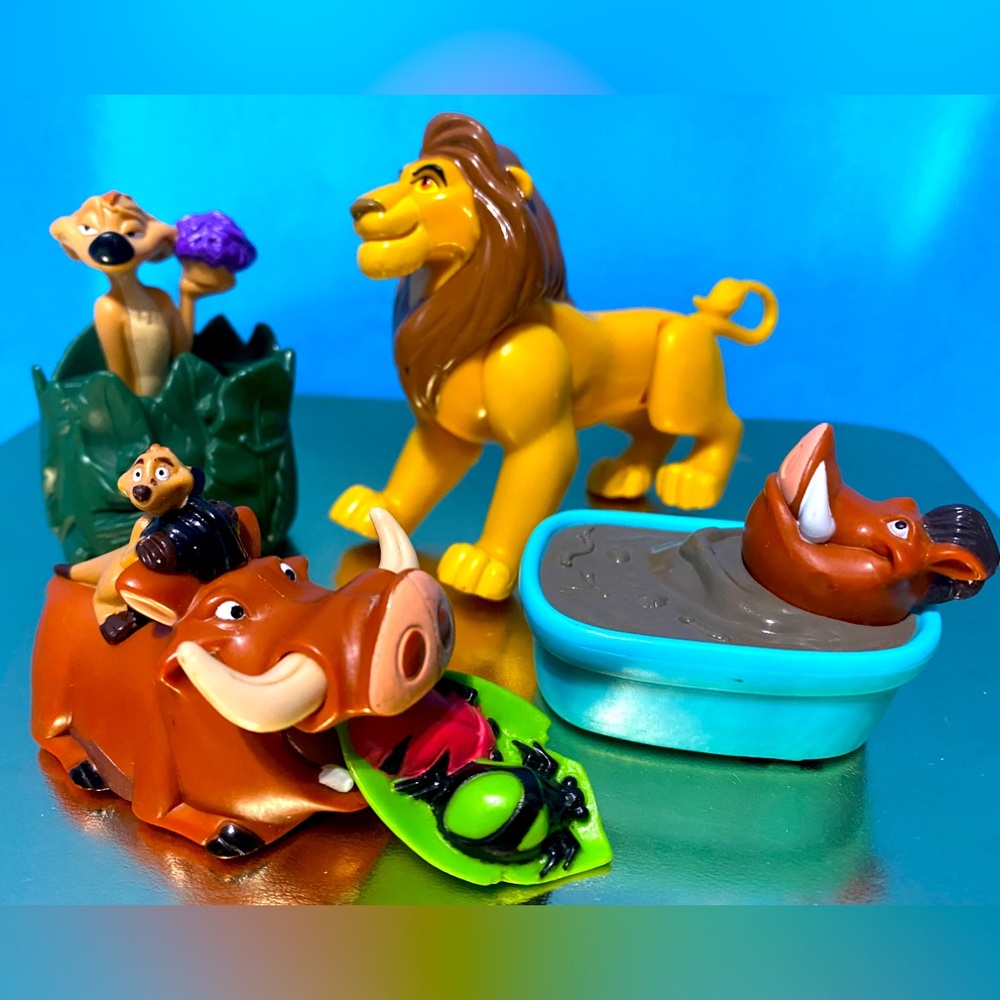 DISNEY’S THE LION KING VINTAGE 1990s KFC & BURGER KING ACTION TOY BUNDLE OF 4